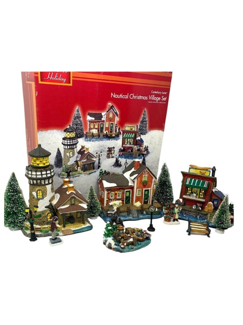 Home Accent Holiday Starter Set Canterbury Lane Seashore Nautical 15 pieces READ